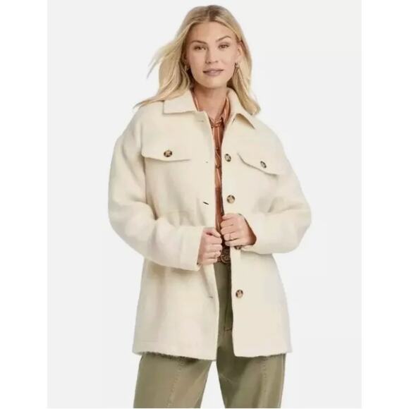 Women's Universal Thread Wool Blend Brushed Oversized Shacket Jacket size XXL - Picture 1 of 5